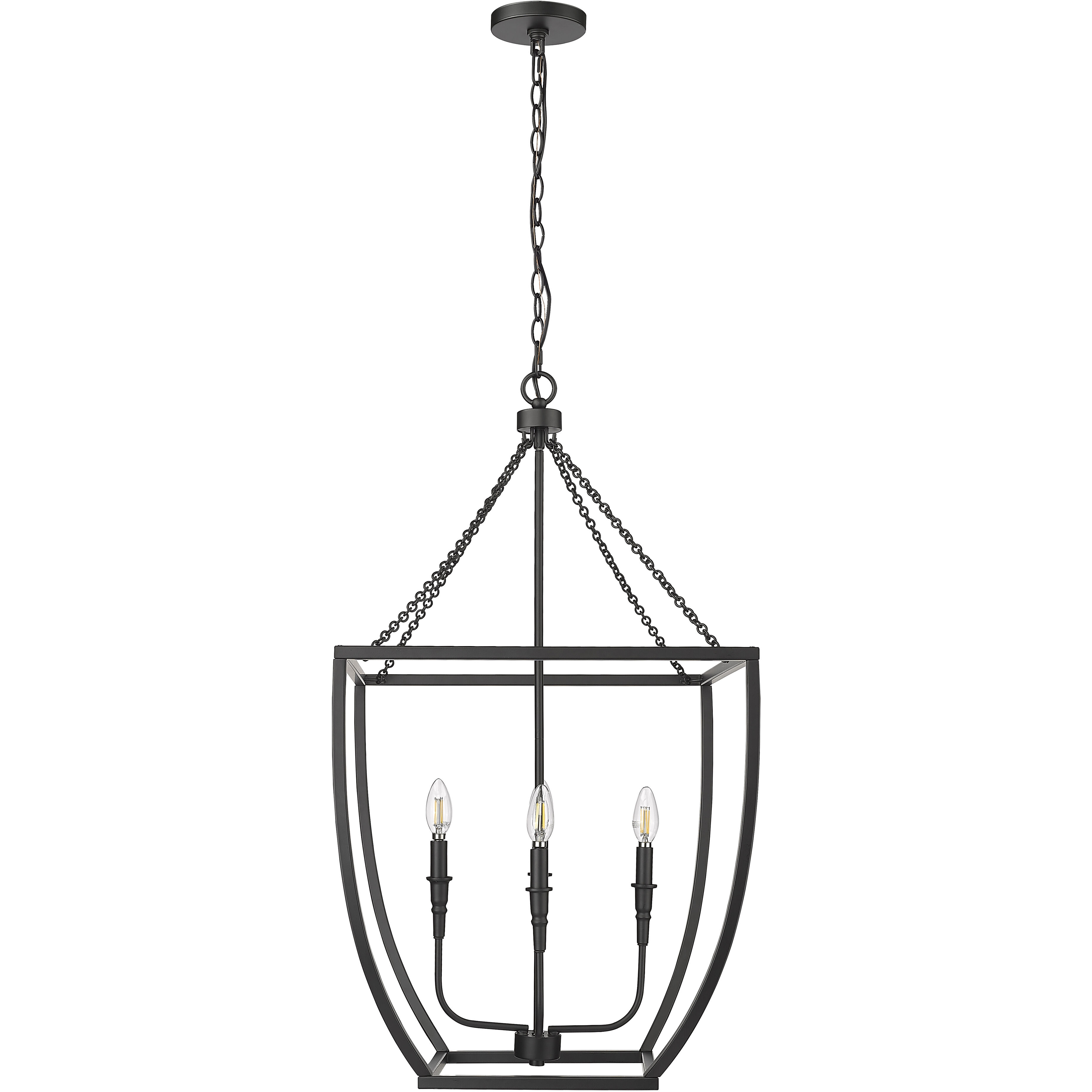 Kelsey 4 Light 20 inch Matte Black Pendant Ceiling Light